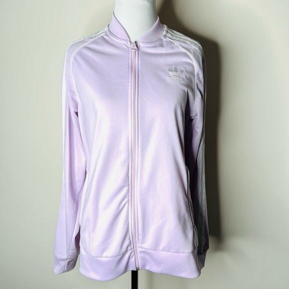Adidas Girls Lavender 3 Stripe Track Jacket - Picture 2 of 7